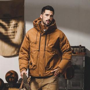 石墨烯御寒90灰鸭绒羽绒服男冬季美式工装户外通勤美拉德外套男款