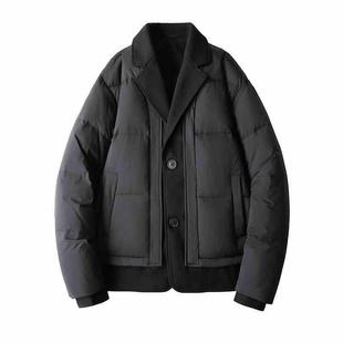 90白鸭绒夹克翻领轻薄羽绒服男短款商务休闲冬季新款潮牌冬装外套