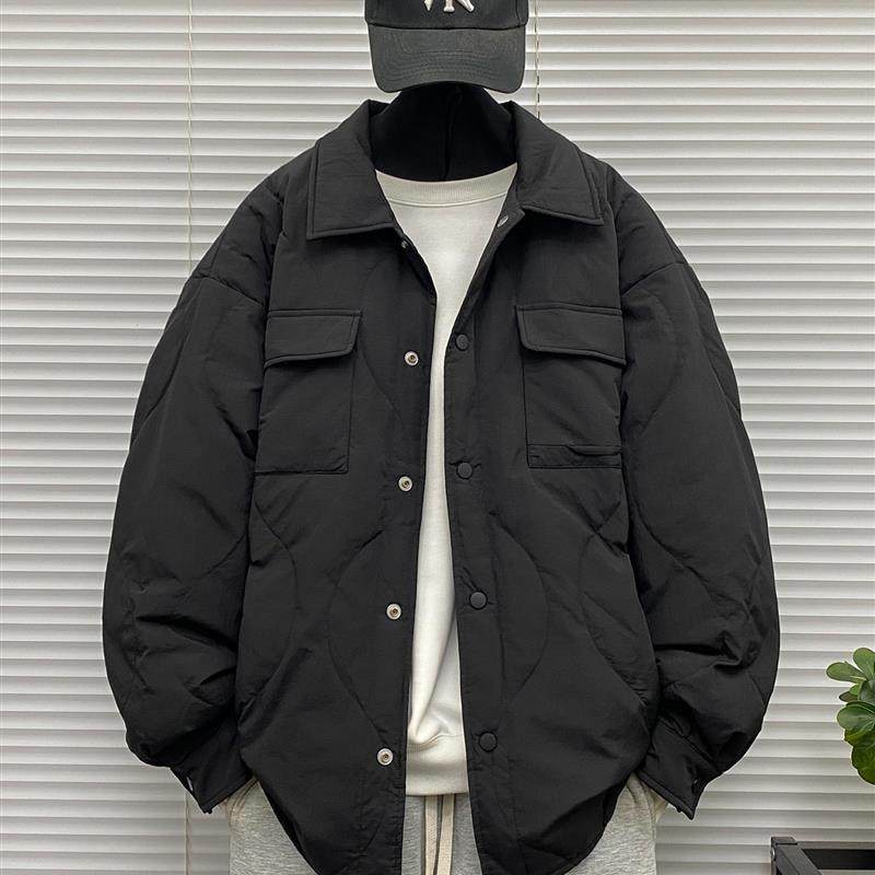 潮胖子2025冬季轻便羽绒装翻领衬衫轻薄款羽绒服男加肥加大码外套,男装,羽绒服,淘宝优惠券,粉丝福利购,淘宝优惠卷