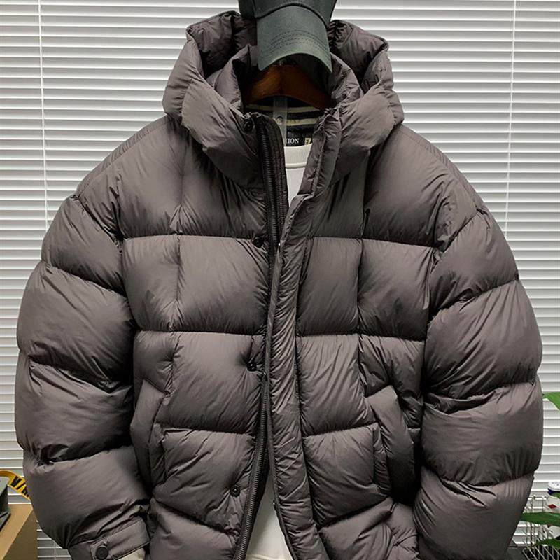 冬季新款连帽羽绒服外套男士轻薄保暖休闲宽松潮牌百搭防风面包服