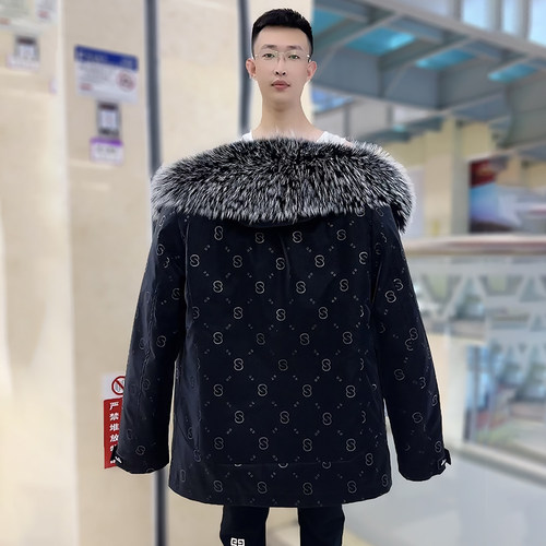 男士真獭兔毛派克服免洗年轻外套