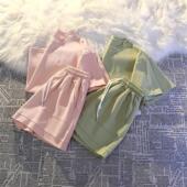 女装 时尚 套装 短裤 网红洋气学生 显瘦减龄百搭宽松休闲运动套装 夏季