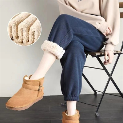 高腰宽松显瘦休闲加绒加厚裤子