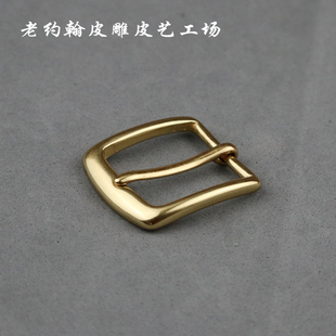 包包五金配件 纯铜皮带扣头针扣头 手工皮具黄铜27mm针式皮带扣头