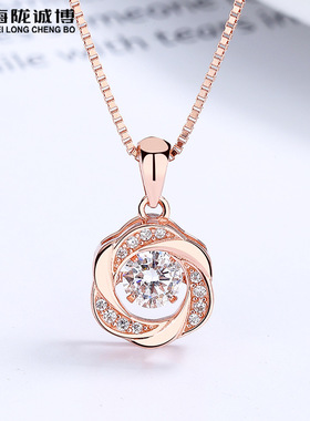 925纯银圆形灵动项链女小众设计跳动的心吊坠高级感ins风锁骨链子