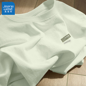 男初中生上衣男士 真维斯绿色短袖 夏季 半袖 男款 t恤青少年2026新款