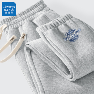 秋季 男款 束脚裤 真维斯美式 卫裤 子男2024新款 加绒加厚冬潮流男士 裤