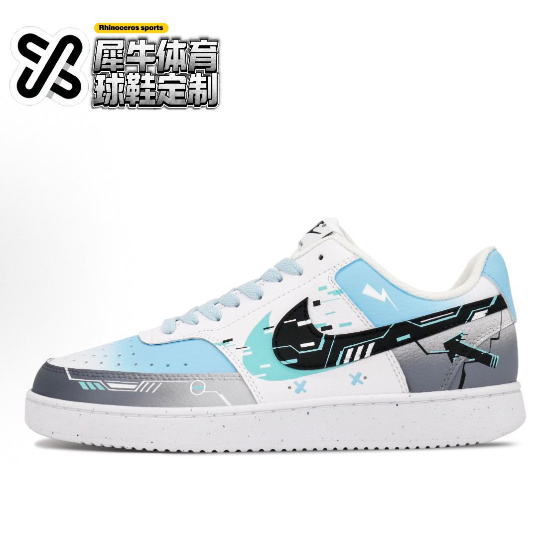 【球鞋定制】Nike Court Vision 1 星际电玩 渐变 蓝白DH2987-101