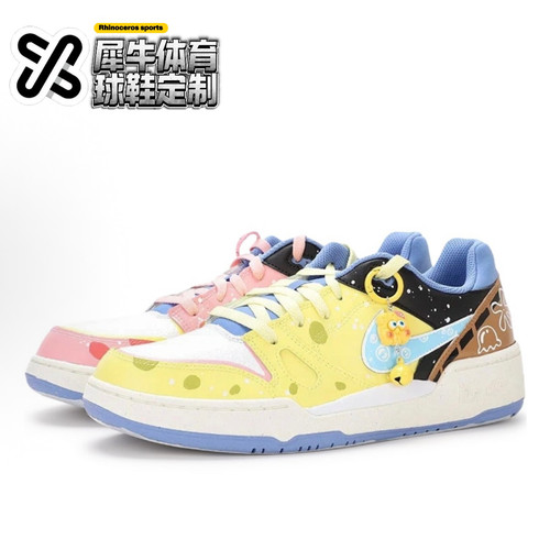 Nike球鞋定制海绵宝宝低帮鸳鸯
