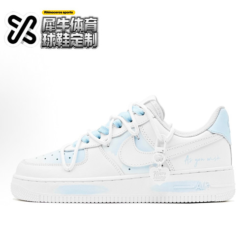 【定制球鞋】NIKE AIR FORCE 1 心语心愿 涂鸦 蓝粉 CW2288-111