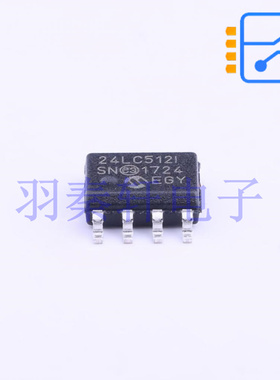 24LC512T-I/SN SOIC-8 512Kb (64Kx8) 400kHz 表面贴装 I2C 原装