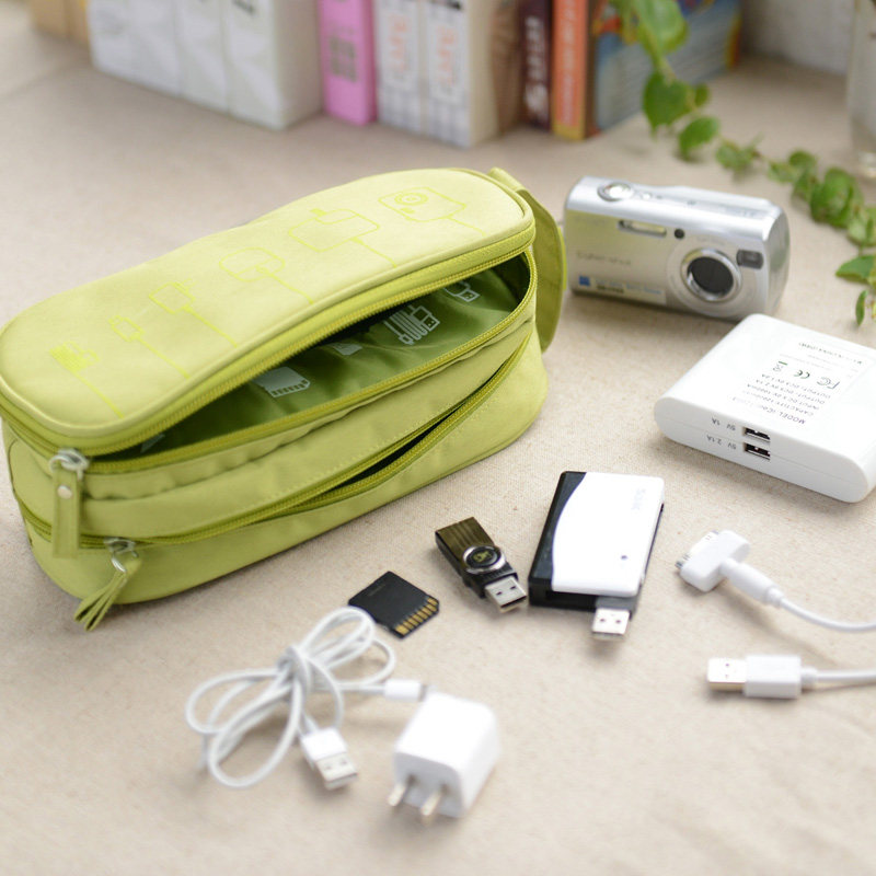 文艺青年WYQN数码收纳包数据线充电器电源线大容量电子产品收纳包