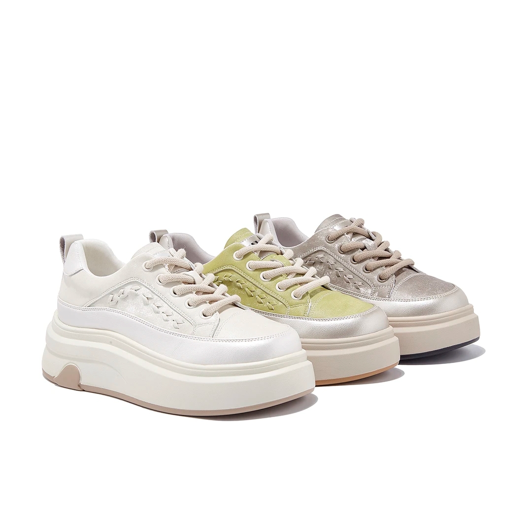 厚底增高真皮小白鞋女款