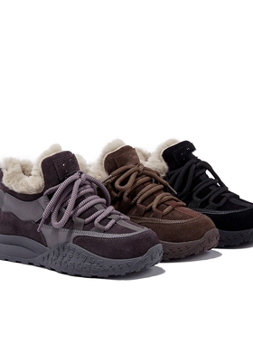 厚底5CM冬季抗寒保暖兔毛阿甘鞋女2025新款轻便软底加绒加厚棉鞋