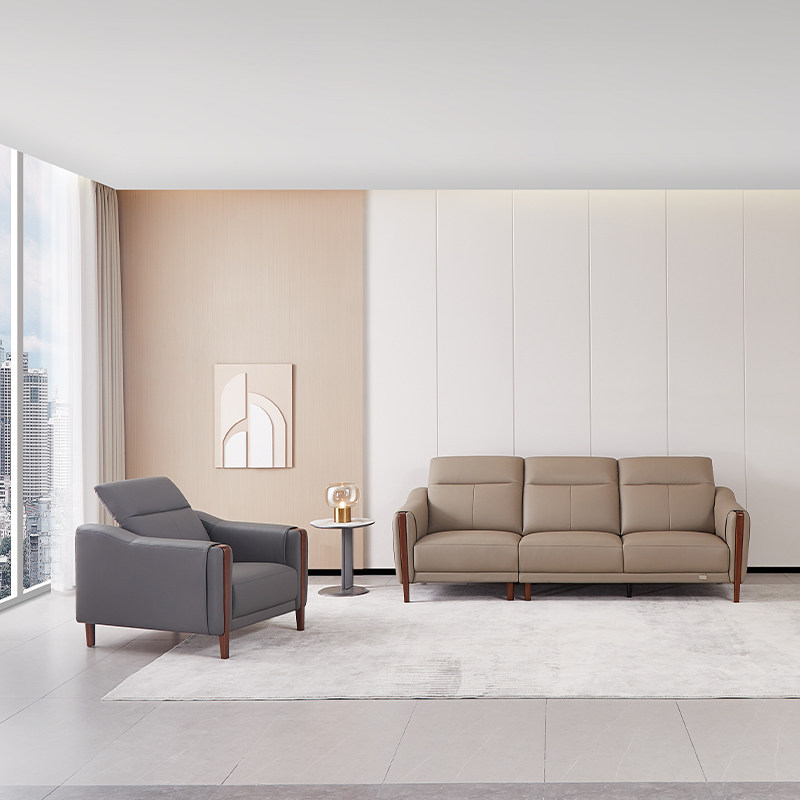 全友家居 门店同款 皮卡诺 简约现代 22739 真牛皮直排一字型沙发