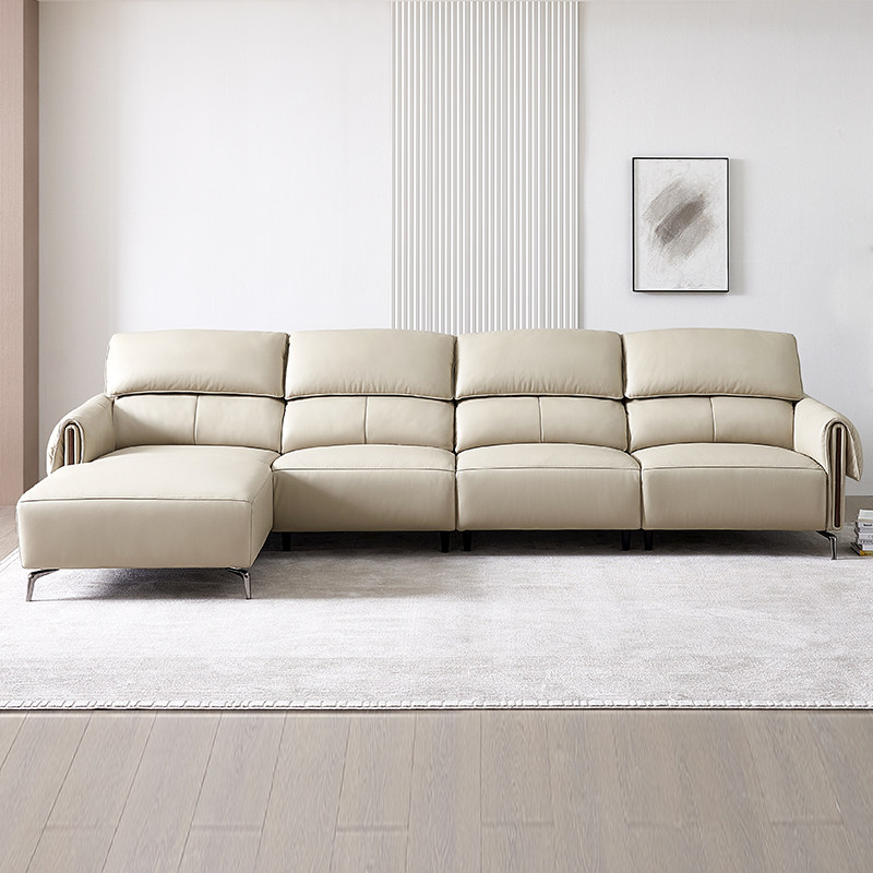 全友家居 门店同款正品 皮卡诺 22787 真皮艺直排一字l型转角沙发