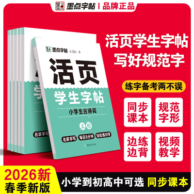 墨点字帖小学生练字帖常用字古诗文正楷字帖初中生荆霄鹏硬笔书法描红字帖高中古诗文练习字帖每日一练钢笔楷书字帖学生练字描红本