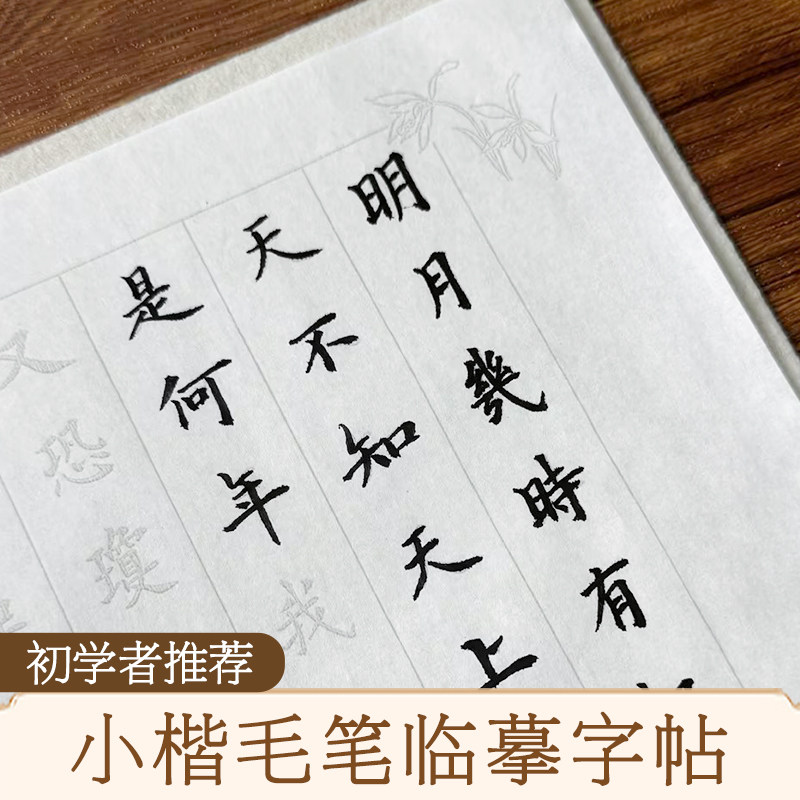 墨点簪花小楷毛笔字帖练字小楷描红临摹唐诗宋词诗经成人毛笔字书法纸毛笔套装初学者入门软笔籫花静心字帖