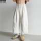 国潮胖子日系复古宽松夏季 男加肥大码 阔腿裤 锥形萝卜山本九分长裤