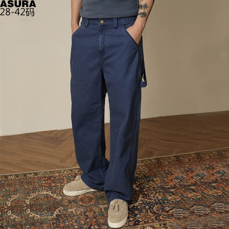 法工复古工装裤重工水洗男士长裤加肥加大码潮流胖子宽松阔腿春季,男装,休闲裤,淘宝优惠券,粉丝福利购,淘宝优惠卷