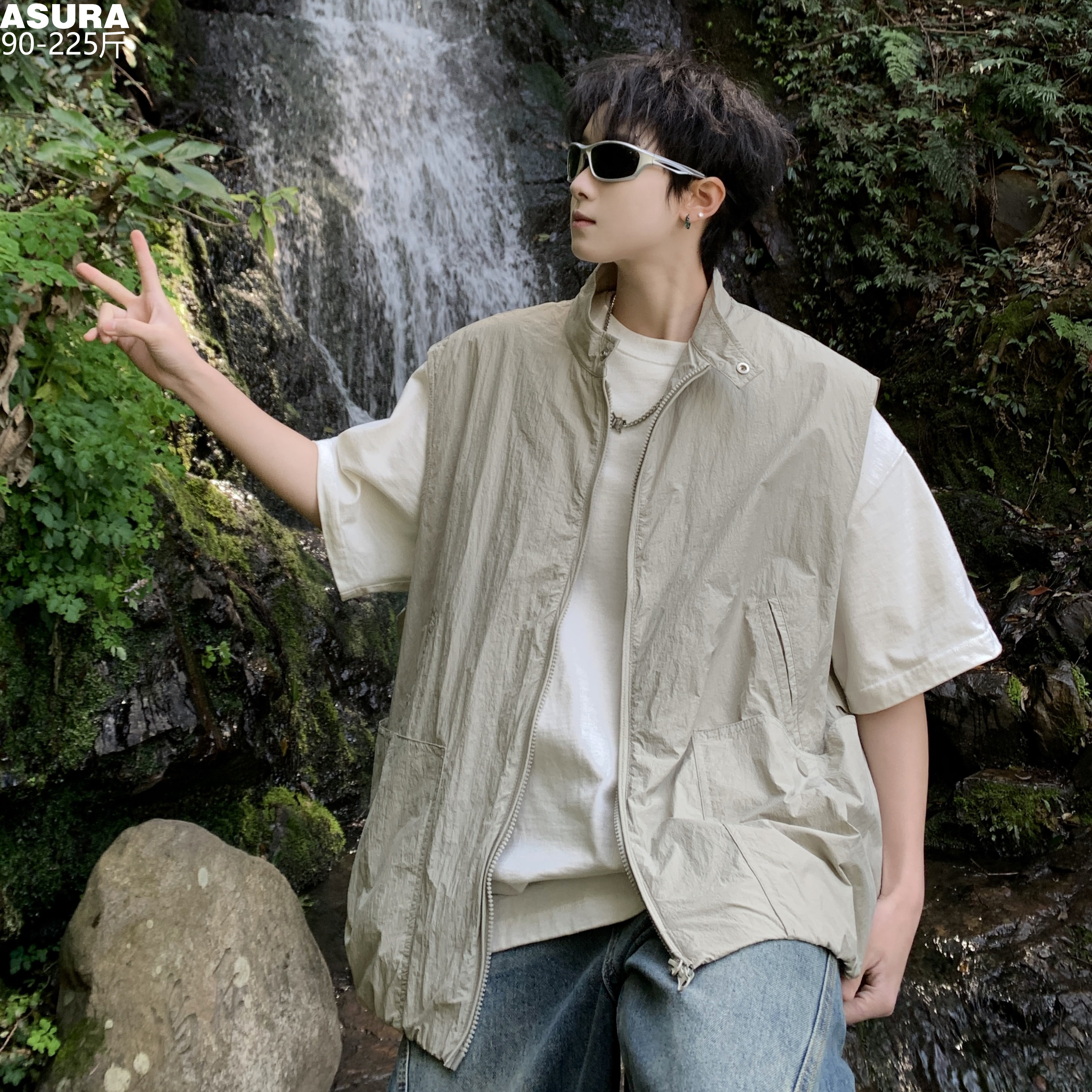 百搭外穿休闲马甲背心坎肩男加肥大码潮胖子宽松户外春夏街头2026