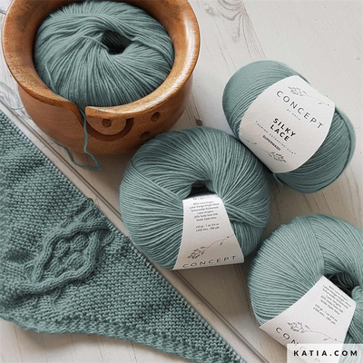 katia春夏手编真丝羊绒毛线丝滑