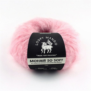 LOOPY MANGO进口超粗马海毛线MOHAIR SO SOFT粗羊毛线编织毛衣线