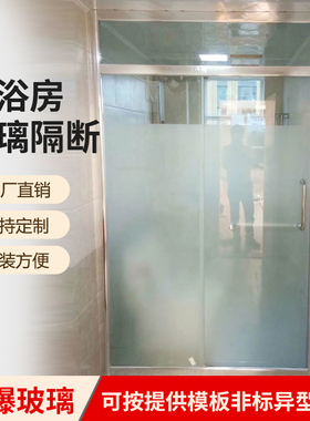 淋浴房一字型卫生间干湿分离浴室隔断屏风洗澡房厕所玻璃推拉移门