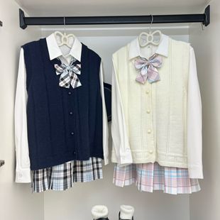 秋冬原创简约JK制服背心针织衫马甲日系学院叠穿双子jk套装校服