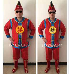 抬轿轿夫装服装打鼓服演出服女中国风迎亲锣鼓服男抬花轿服装衣服