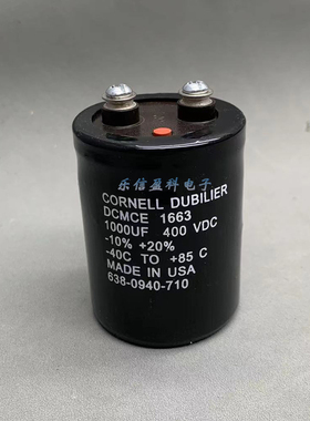 进口美国大D 400V1000UF CORNELL DCMCE1663 螺丝脚电解电容 450v