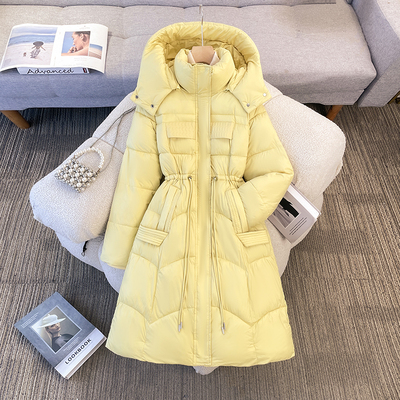 中长款可拆卸帽子棉服女冬季外套