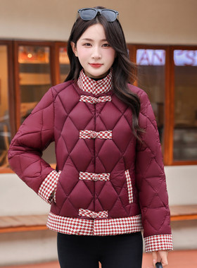 短款民族风盘扣棉服棉衣女