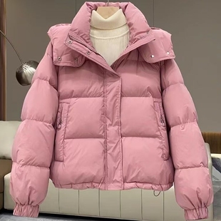 2025冬季新款胖妹妹棉衣棉服女短款连帽休闲宽松大码外套棉袄上衣