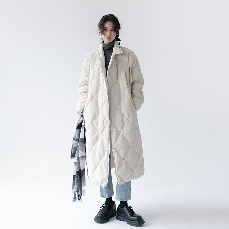 绗缝中长款AMBOSC韩版羽绒服