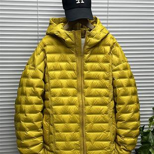 oversize连帽排骨羽绒服男士冬季装大码青少年轻薄90白鸭绒外套潮