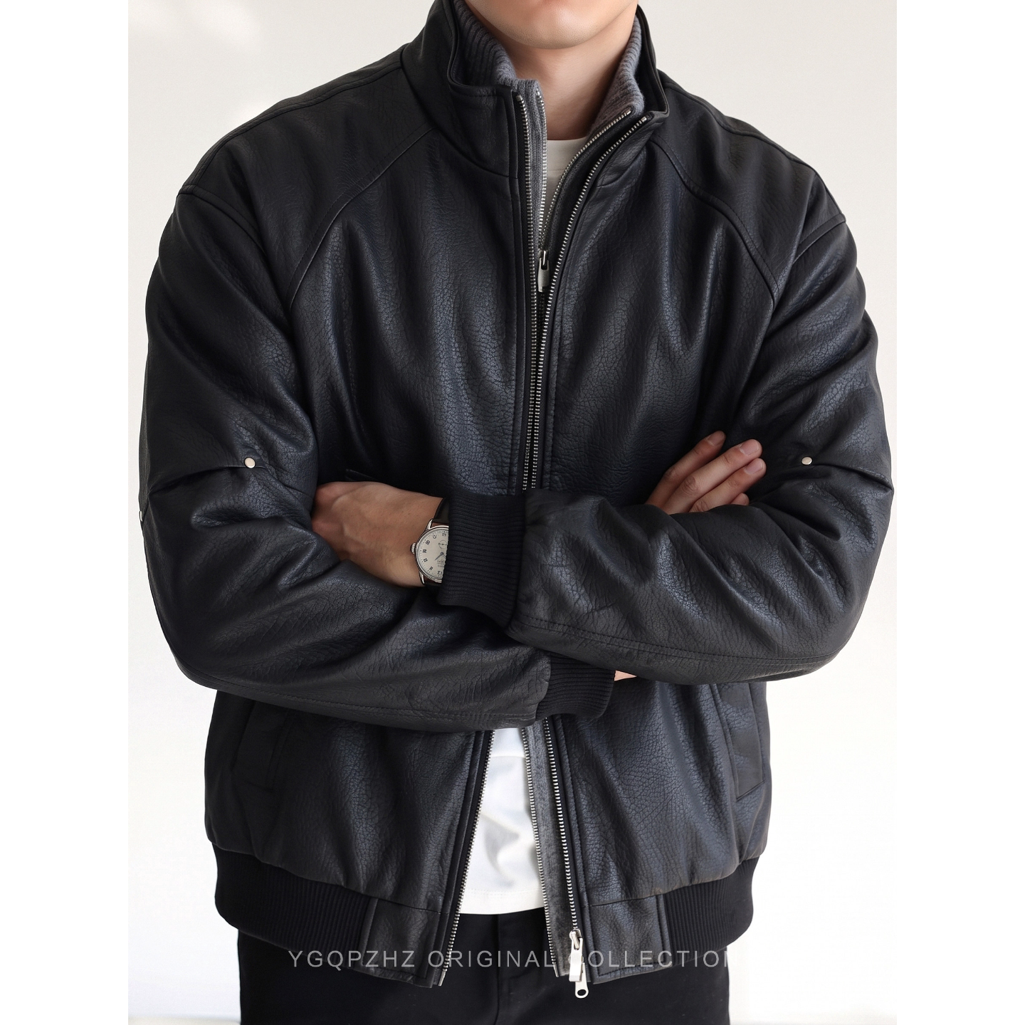权感场域高订荔枝纹90鸭绒皮衣羽绒服男士2026冬季御寒保暖外套男