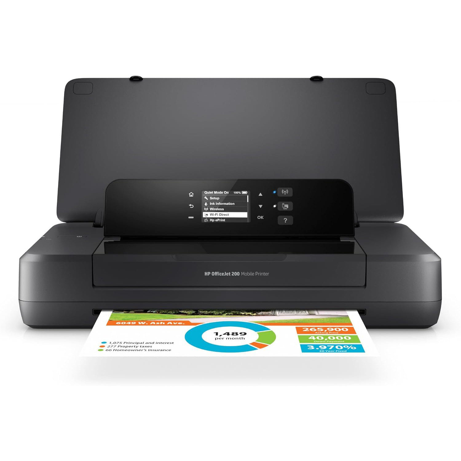 HP Officejet 200/258便携无线彩色打印机喷墨含电池高速随行出差