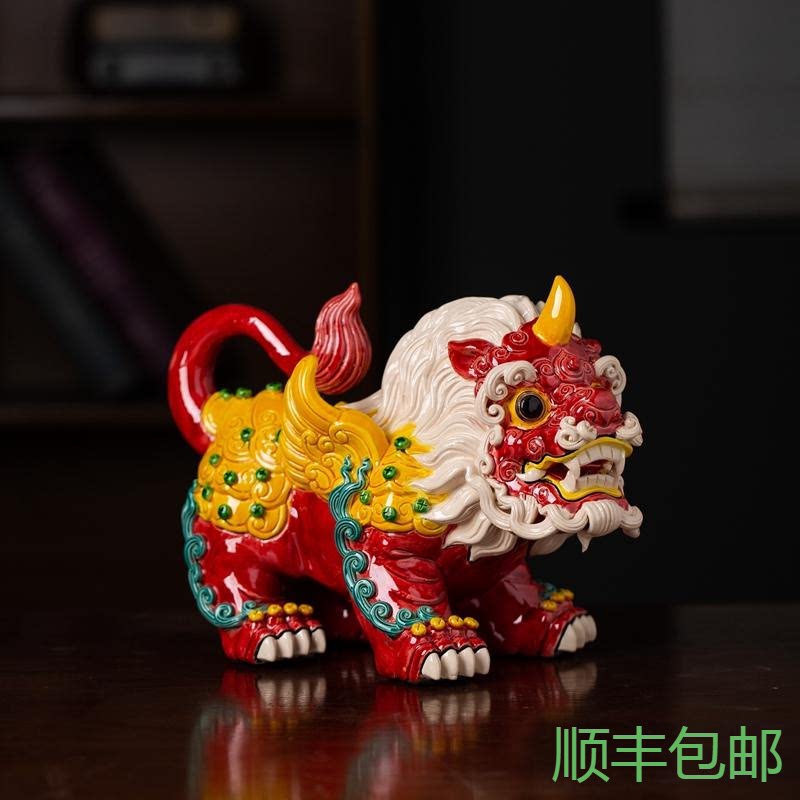 手工貔貅客厅陶瓷开业摆件