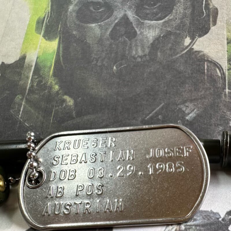使命召唤COD19克鲁格身份牌军牌狗牌Call of Duty金属冲压刻字