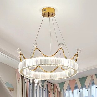 卧室吊灯温馨浪漫皇冠主卧爆款网红女孩房间灯女生现代轻奢水晶灯