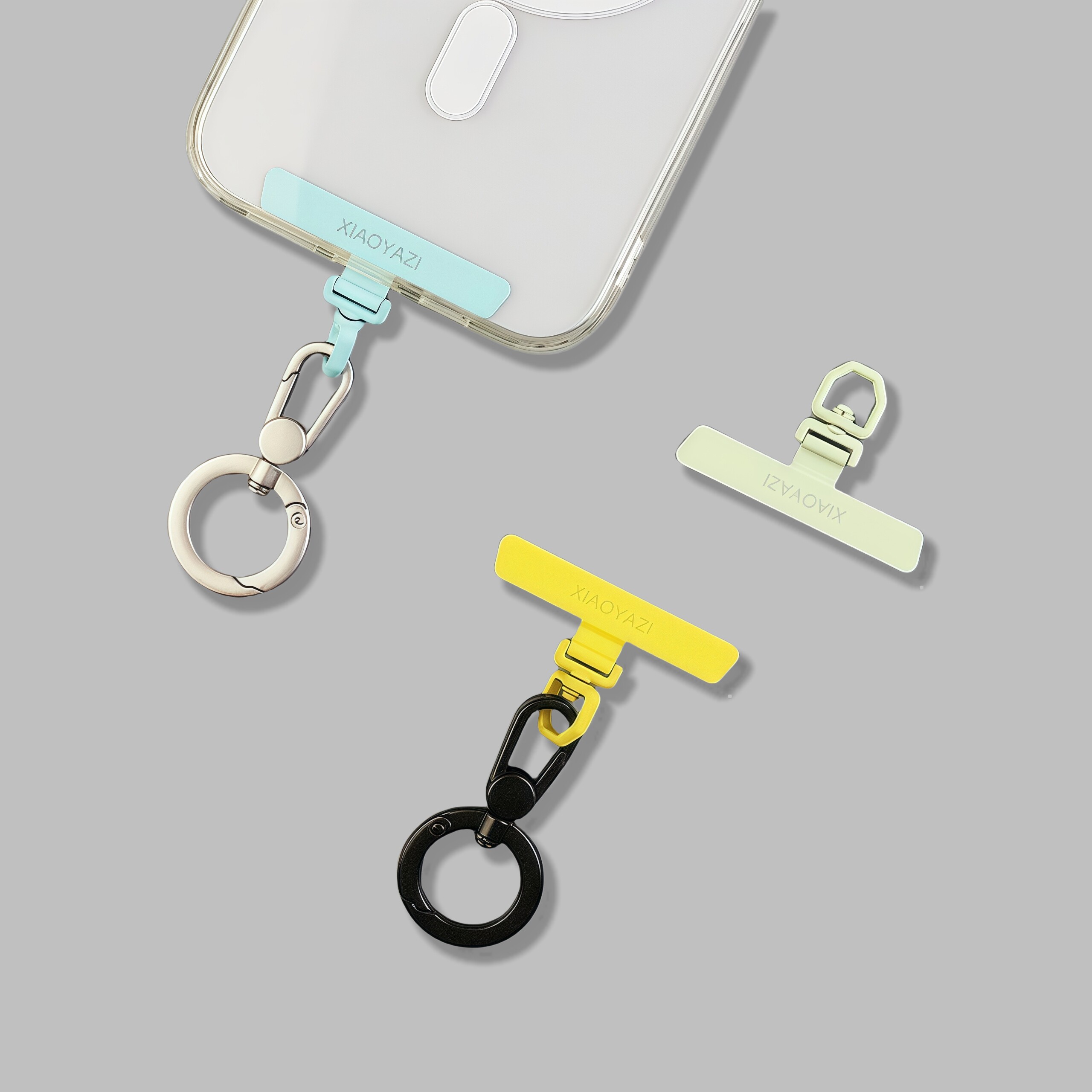 超好看彩色手机垫片旋转不锈钢连接片精致手机挂绳固定夹片指环扣