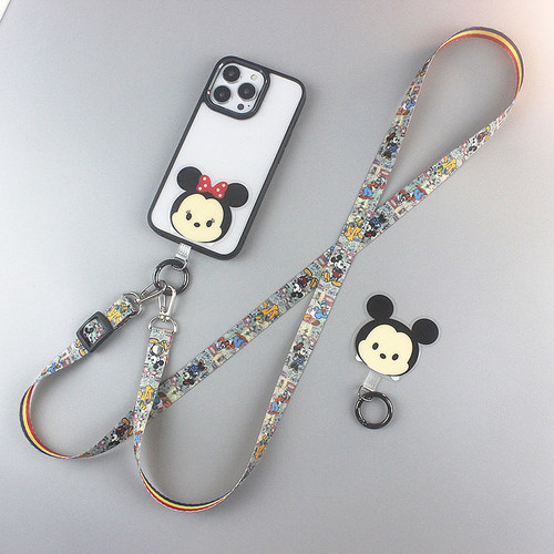 米奇米妮固定贴片手机绳斜挎背带