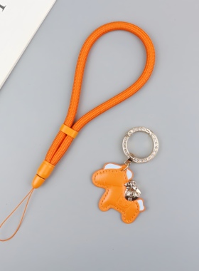 高级橙色手机挂绳结实防盗新款可锁紧手机壳挂绳孔专用手腕短绳女