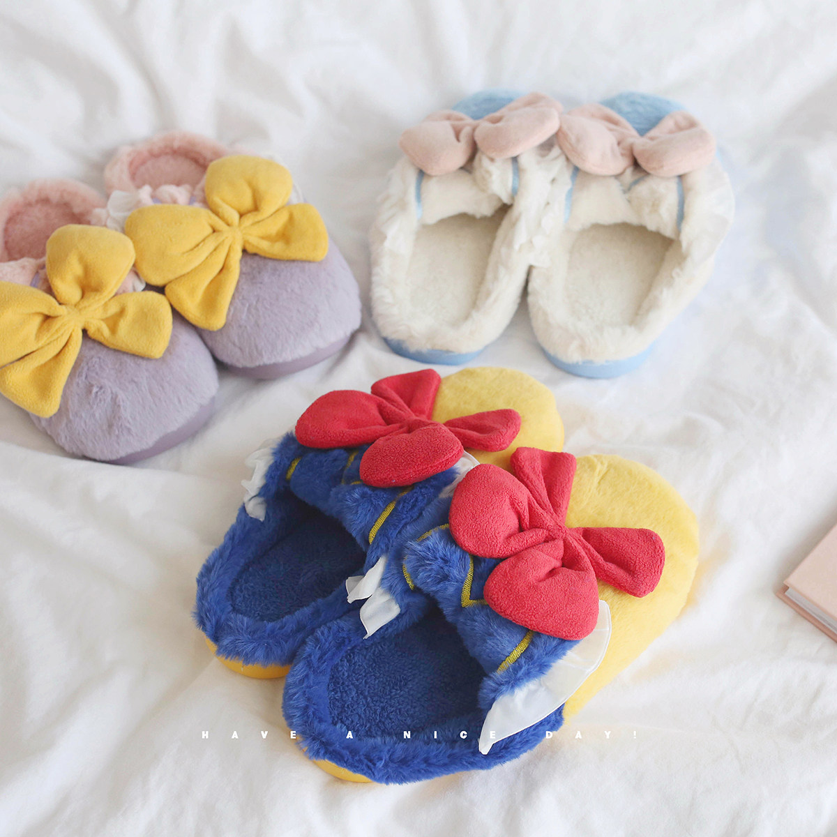 你就是公主呀！秋冬甜美可爱复古棉拖鞋居家保暖室内毛绒学生拖鞋