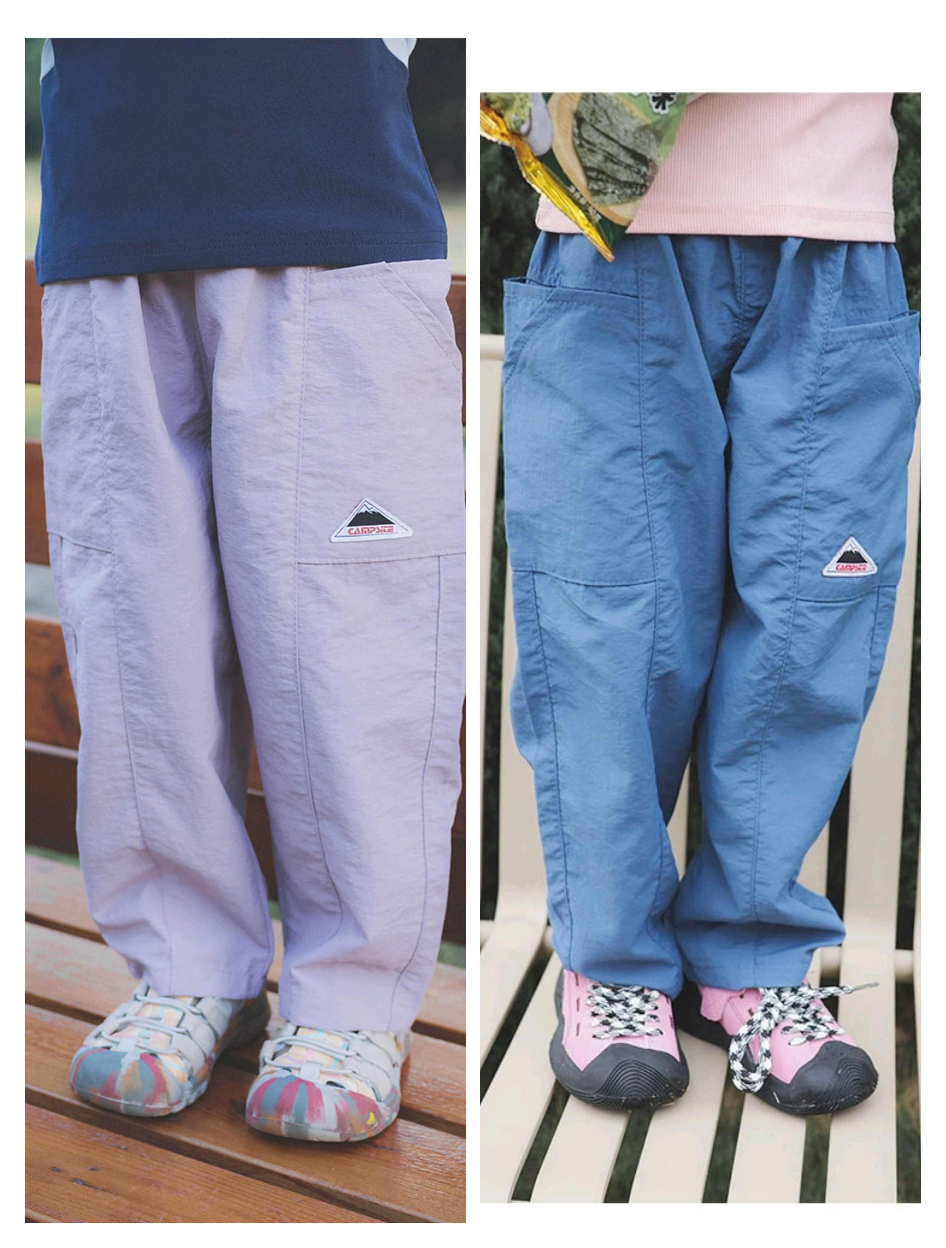 儿童春季薄款长裤 男女童户外防水速干裤休闲工装运动裤柔软透气