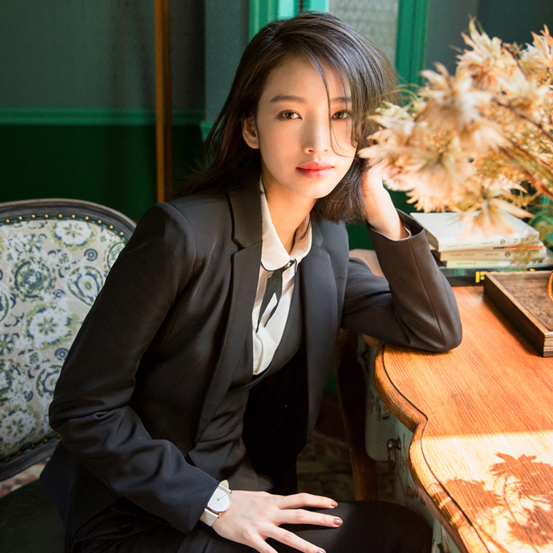 面试正装女大学生黑色职业套装女时尚气质西服工作服职场女士西装