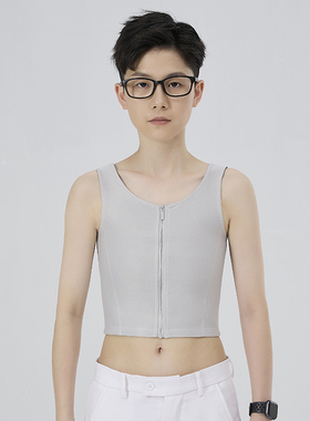 JSBOY束胸竹炭透气弹力大胸显小内衣束身大码穿衣显瘦束胸