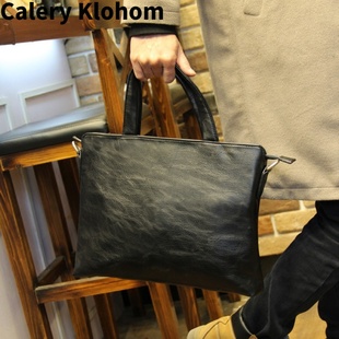 Calery 包包商务手提 Klohom新款 真皮牛皮牛皮男包公文包真皮男士