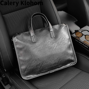 时尚 Calery 手提包 Klohom新款 出差青 真皮牛皮大容量商务休闲男士